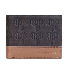 Justanned Men'S Leather Embossed Bi-Fold Wallet