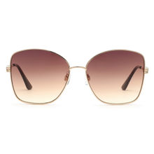 Bebe Gradient Brown Lens Square Sunglass Full Rim Gold Frame with 100% UV Protection (59)