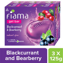 Fiama Blackcurrant & Bearberry Gel Bar for Radiant Glowing & Hydrating Skin (Pack of 3 Soaps)