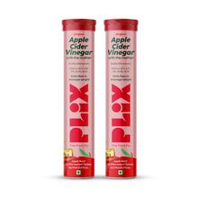 PLIX Apple Cider Vinegar 15 Effervescent Tablet with mother for weight loss, Pack of 2 (Apple)
