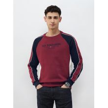 U.S. POLO ASSN. Men Red Colorblock Sweatshirt