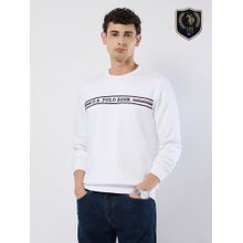 U.S. POLO ASSN. Men White Printed Sweatshirt