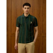 U.S. POLO ASSN. Men Green Stripes Polo T-Shirt