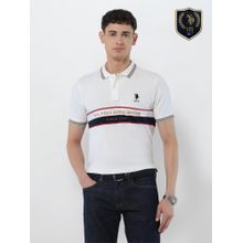 U.S. POLO ASSN. Men White Embroidered Polo T-Shirt