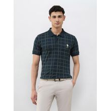 U.S. POLO ASSN. Men Blue Checks Polo T-Shirt