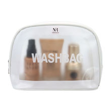 NFI Essentials Semicircle Makeup Pouch for Women Transparent Wash Bag (M)