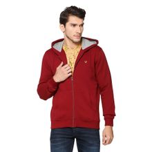 Allen Solly Men Solid Maroon Sweatshirt
