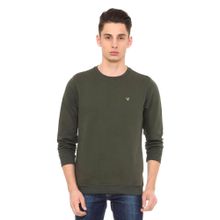 Allen Solly Men Solid Olive Sweatshirt