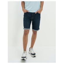 American Eagle Men Navy Blue Airflex 9 Inches Denim Shorts