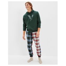 American Eagle Men Multi-Colored Patchwork Flannel Joggers