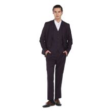 Arrow Men Dark Purple Regular Fit Single Breasted Three Piece Suit