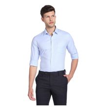 Arrow Men Light Blue Self Design Cotton Formal Shirt