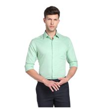 Arrow Men Light Green Self Design Cotton Formal Shirt