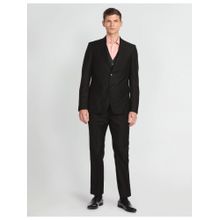 Arrow Notch Lapel Collar Patterned Dobby Three Piece Suit (Set of 3)