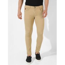 Campus Sutra Men Classic Beige Regular Fit Denim Jeans