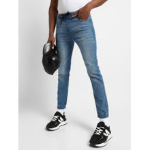 Campus Sutra Mens Classic Blue Light Washed Regular Fit Denim Jeans