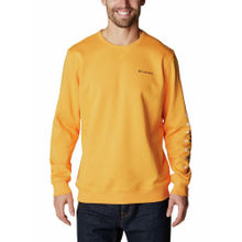 Columbia Mens Orange UPF 50 M Columbia Logo Fleece Crew Pullover