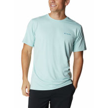 Columbia Mens Blue Polyester Short Sleeve Tech Trail Graphic T-Shirt