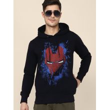 Free Authority Young Men Iron Man Printed Blue Hoodie