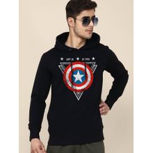 Free Authority Young Men Captain America Printed Blue Hoodie