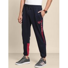 Free Authority Mens Superman Navy Blue Printed Joggers