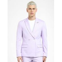 Jack & Jones Solid Slim Fit Blazer In Purple