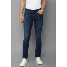 Louis Philippe Men's Mid Blue Slim Fit Mid-Rise Mild Wash Stretchable Jeans