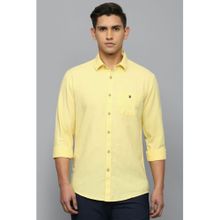 Louis Philippe Men Solid Yellow Shirt