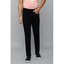 Louis Philippe Men's Jet Black Slim Fit Mid-Rise Clean Stretchable Jeans