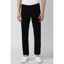 Peter England Men Black Dark Wash Slim Tapered Jeans