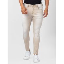 Spykar Men Light Sand Cotton Slim Fit Tapered Length Jeans (Kano)