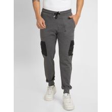 Spykar Men Anthra Melange Slim Fit Ankle Length Blended Jogger Trackpant