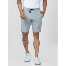 Spykar Men Ecru Melange Cotton Regular Fit Shorts