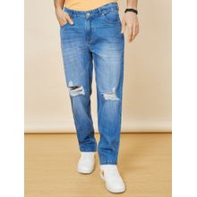 Styli Regular Fit Rigid Mid Wash Cotton Jeans
