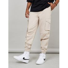 Styli Relaxed Fit Cargo Pocket Detail Jogger In Cotton Twill Fabric