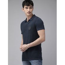 THE BEAR HOUSE Ardor Edition Men Blue Slim Fit Flat Knit Polo