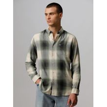 THE BEAR HOUSE Men Green Checked Slim Fit Cotton Casual Shirt