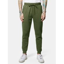 The Souled Store Solids : Dark Olive Men Joggers