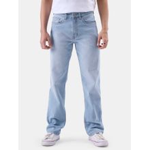 The Souled Store Original Solids : Mens Mid Blue Wash Straight Fit Jeans