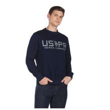 U.S. Polo Assn. Denim Co. Men Navy Brand Print Pure Cotton Sweatshirt