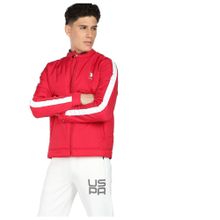 U.S. Polo Assn. Denim Co. Men Red Contrast Stripe Polyester Jacket