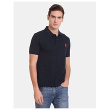 U.S. POLO ASSN. Solid Patterned Knit Polo Shirt