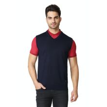 Van Heusen Athleisure Men V-Neck & Sleeveless Sweater - Navy
