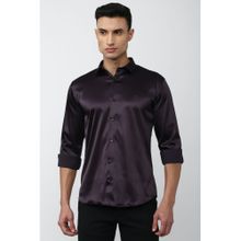 Van Heusen Men Purple Slim Fit Solid Full Sleeves Casual Shirt