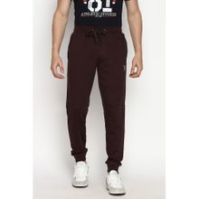 Van Heusen Athleisure Men Drawstring Waist & Side Panel Joggers - Burnt Wine