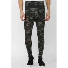 Van Heusen Men Olive Print Skinny Fit Training Tights