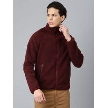 WOODLAND Self Design Sweatshirt Burgundy