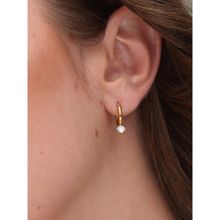 Palmonas 18k Gold Plated Athena Solitaire Hoop Earrings for Women