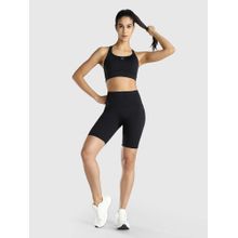 Musclemind Women Black Solid Cycling Shorts