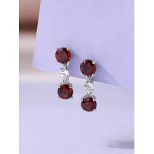 925 Silver Natural Red Garnet Twilight Treasures Dangle Earring for Women & Girls